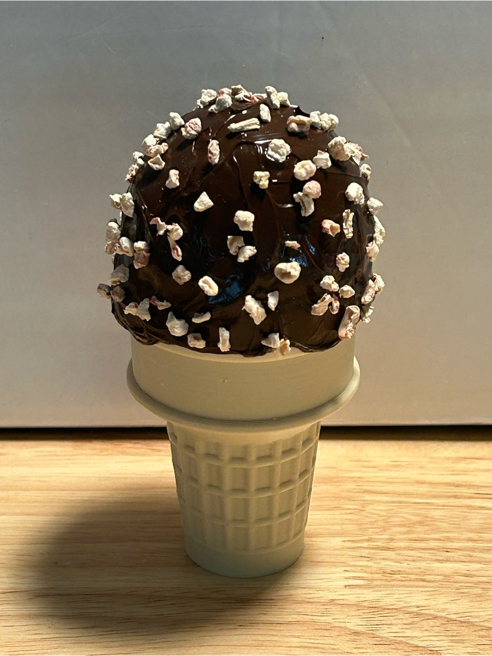 Fake Fudge Dipped Ice Cream Cone Accent Handmade